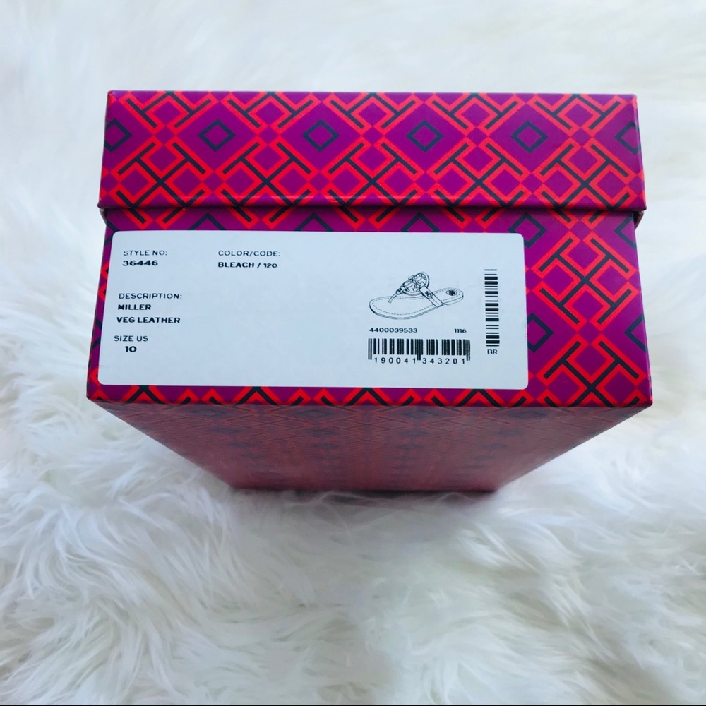 NEW IN BOX TORY BURCH MILLER SANDALS BLEACH - Picture 12 of 12